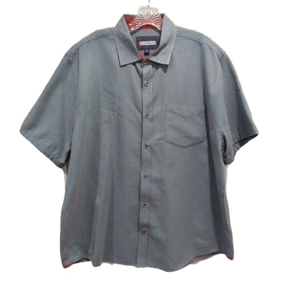 32 Bar Blues Shirt Mens XL Blue Orange Polka Dot Short Sleeve Button Up Casual - Picture 3 of 10